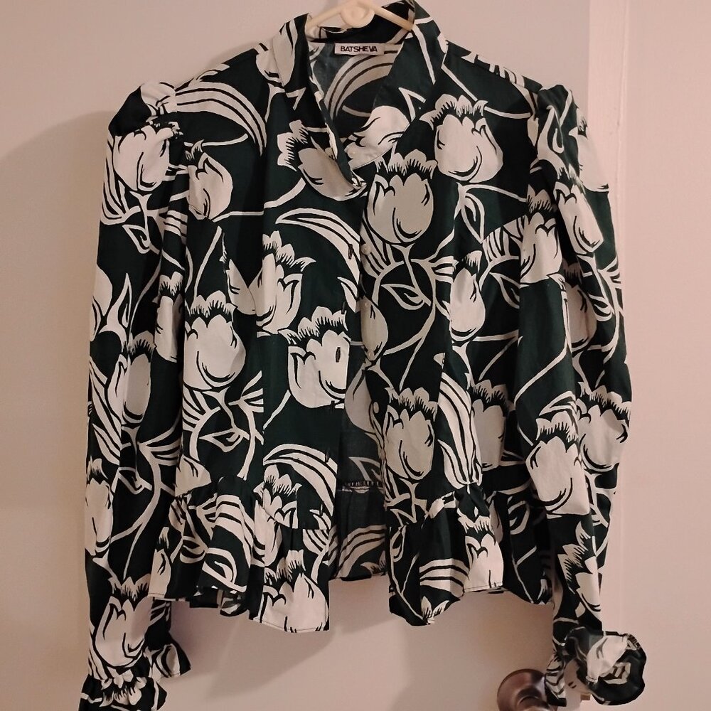 Batsheva Grace Blouse in Forest Tulip 18